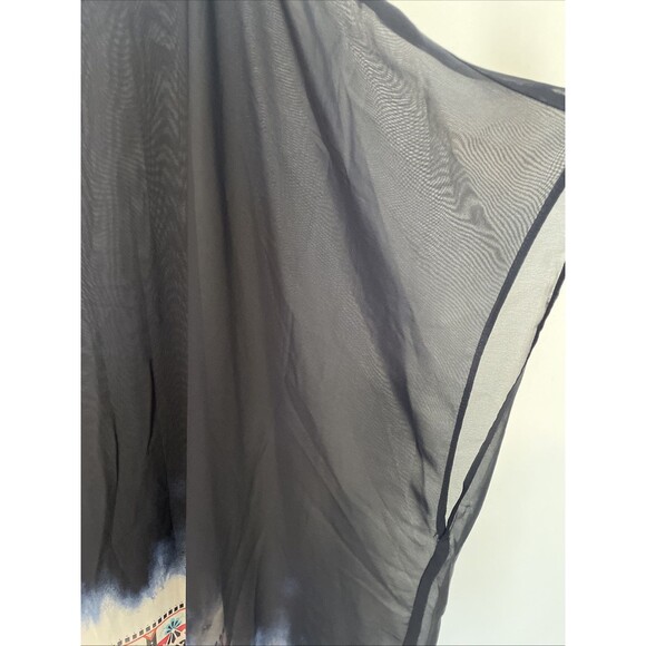 LANE BRYANT Plus Navy Ombre Boho Kaftan Kimono Cardigan Long Maxi O/S Sheer - Picture 4 of 6